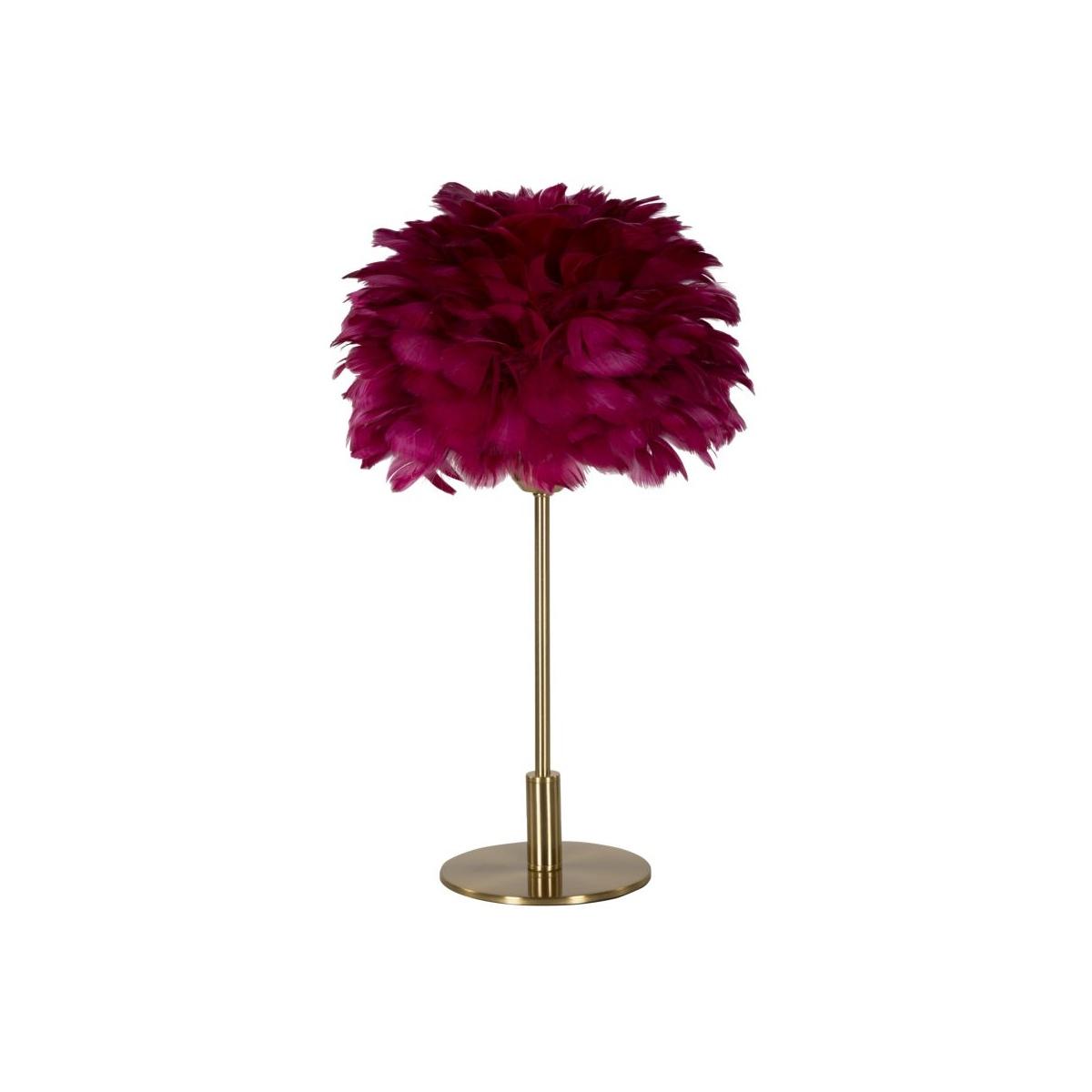 Lampada Tavolo Ball Feather Bordeaux cm.Ø30x50