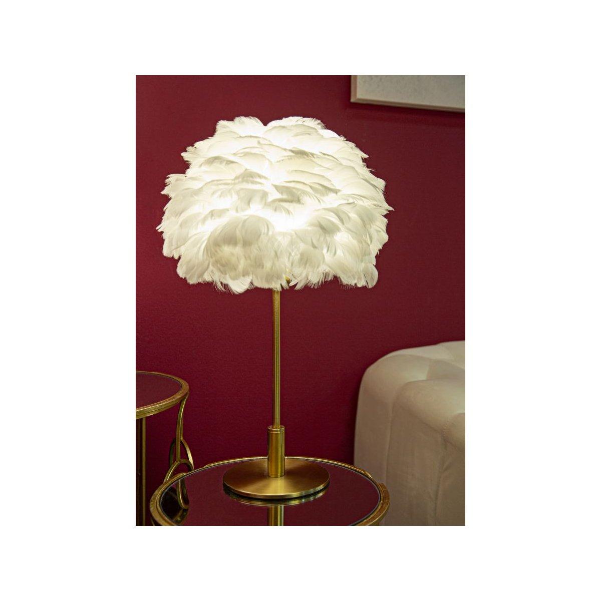 Lampada Tavolo Ball Feather cm.Ø30x50