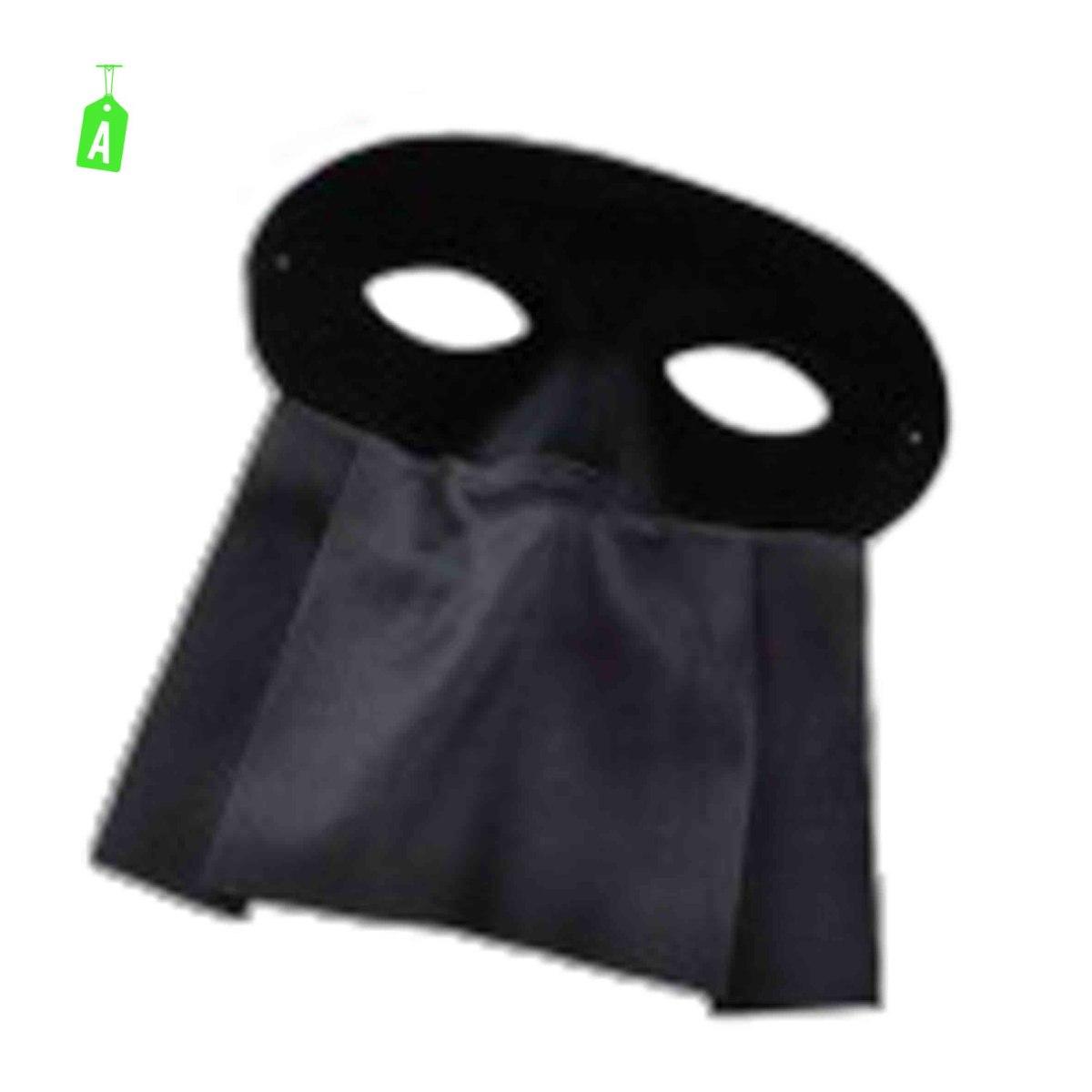 Maschera Viso Domino Tessuto Scamosciato Con Bautta 3 Colori |Carnival Toys