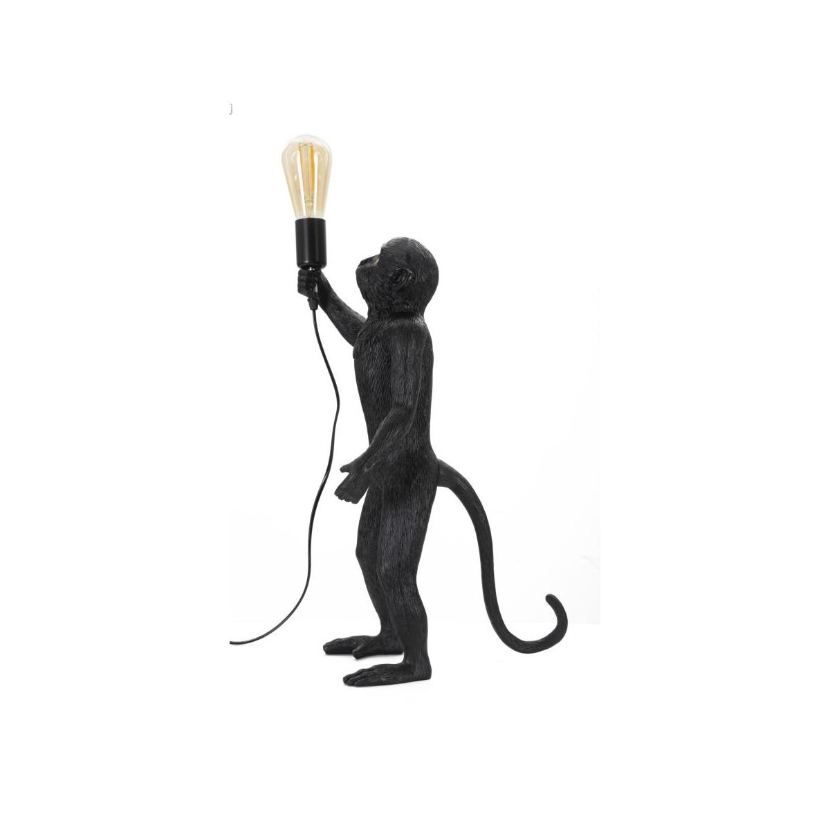 Lampada Tavolo Monkey Nero cm.26x34x55