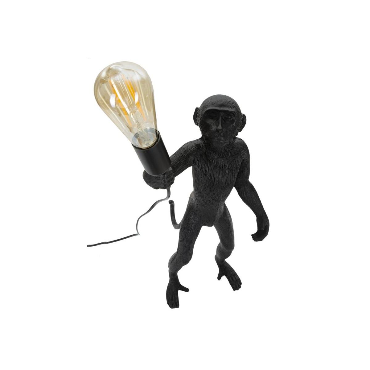 Lampada Tavolo Monkey Nero cm.26x34x55