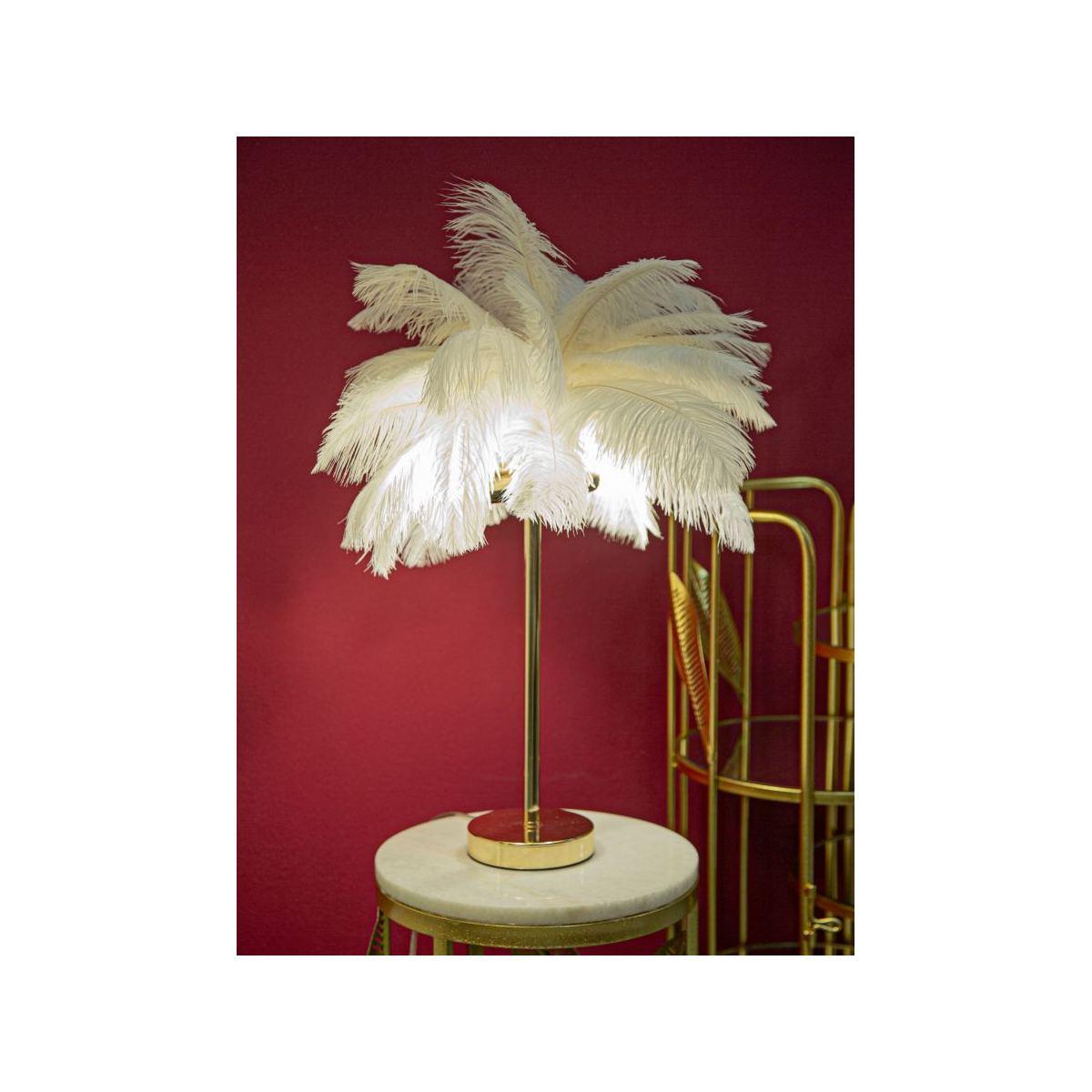 Lampada Da Tavolo Palm Bianca cm.Ø40x55