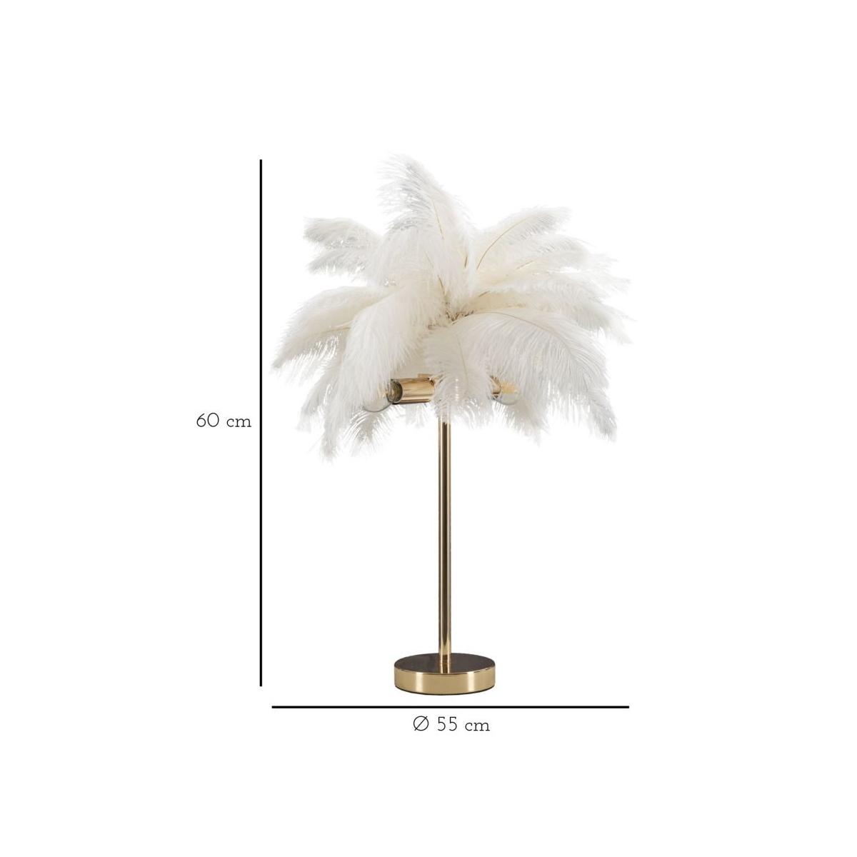 Lampada Da Tavolo Palm Bianca cm.Ø40x55