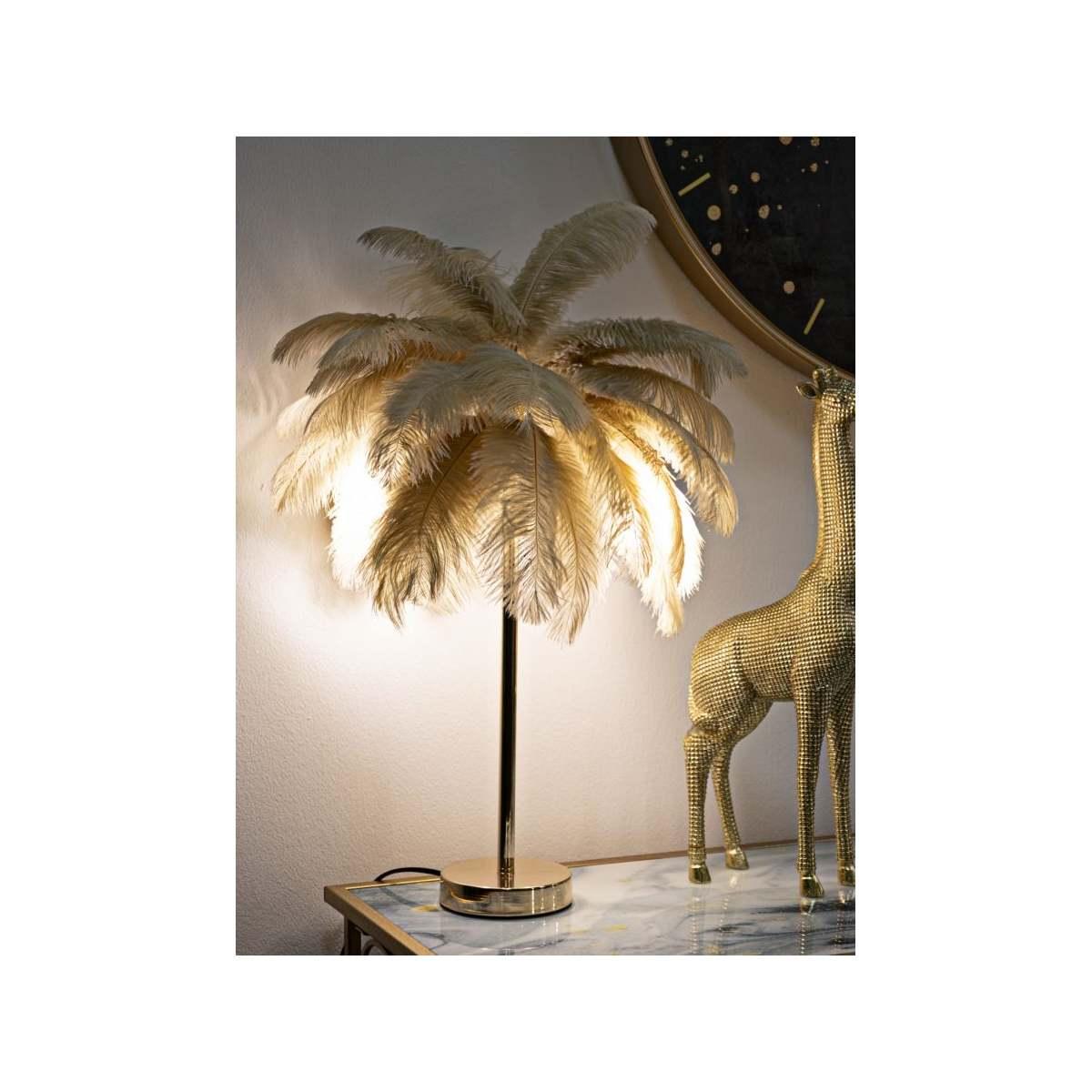 Lampada Da Tavolo Palm Cammello cm.Ø55x60