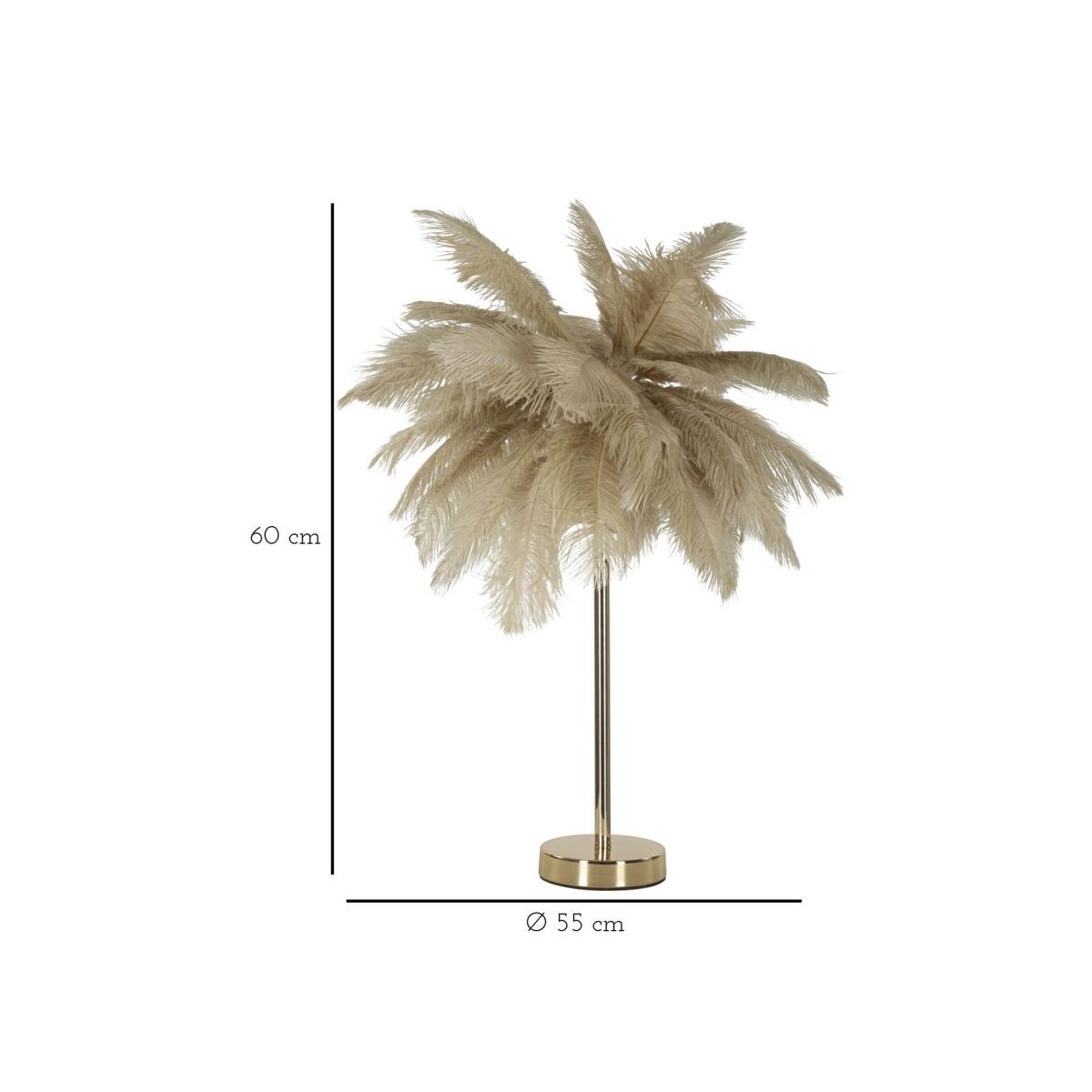 Lampada Da Tavolo Palm Cammello cm.Ø55x60
