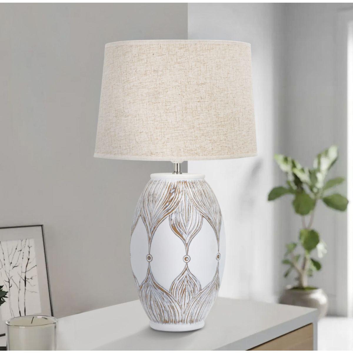Lampada Tavolo Resina Ovale Atene cm.Ø38x67