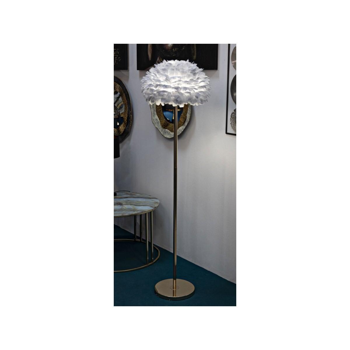 Lampada Da Terra Feathers Slim Grigia cm.Ø43x170