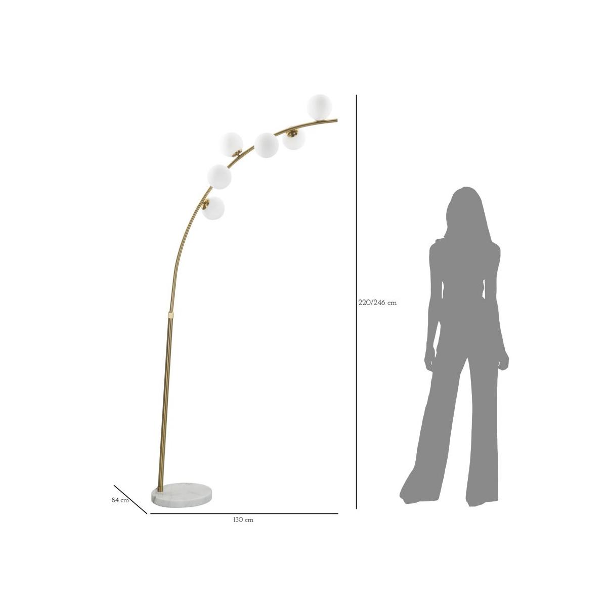 Lampada Da Terra Glamy Arc 6 Luci cm.130x45x220