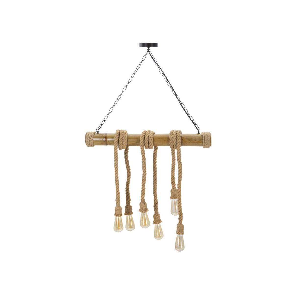 Lampadario Bamboo/Rope cm.80x15x120