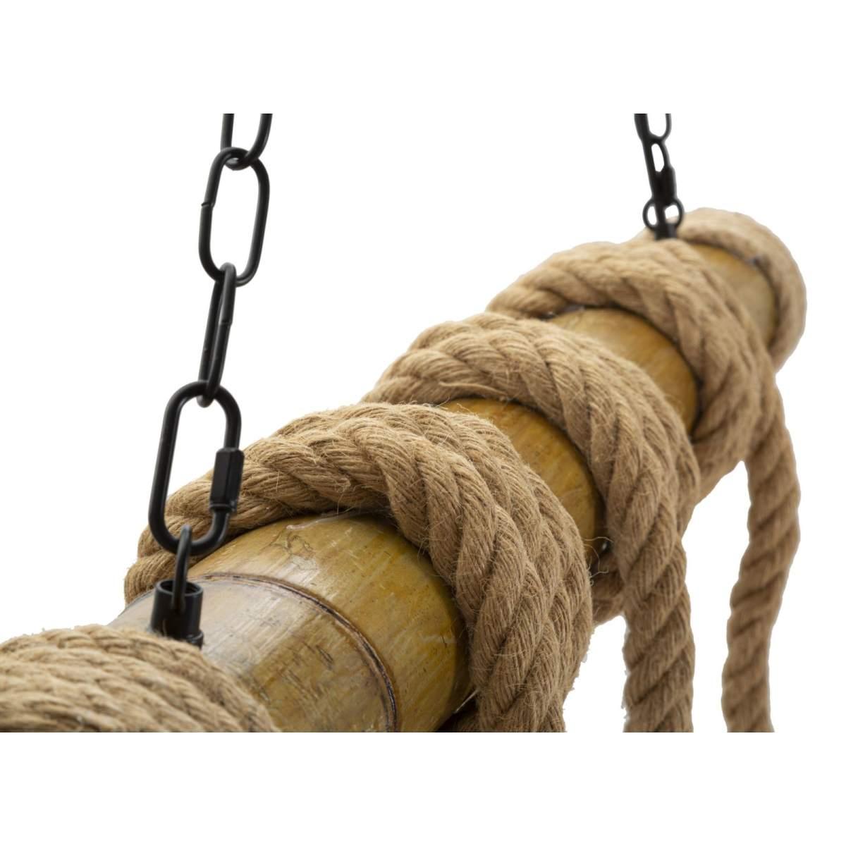 Lampadario Bamboo/Rope cm.80x15x120