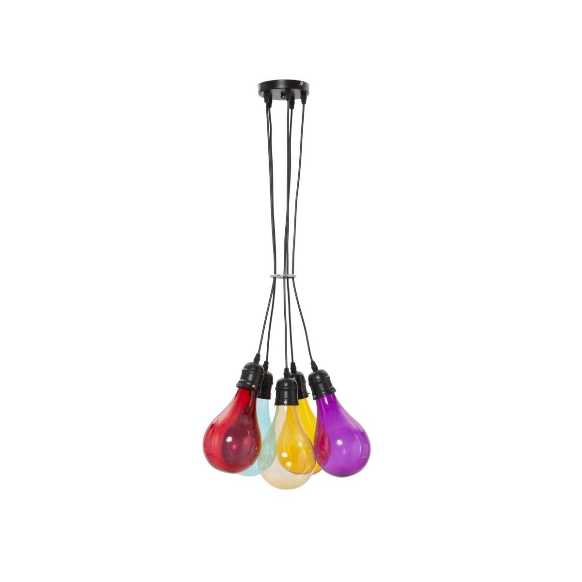 Lampadario Oklahoma 5 Luci cm.Ø40x135 Vetro Ø3,5