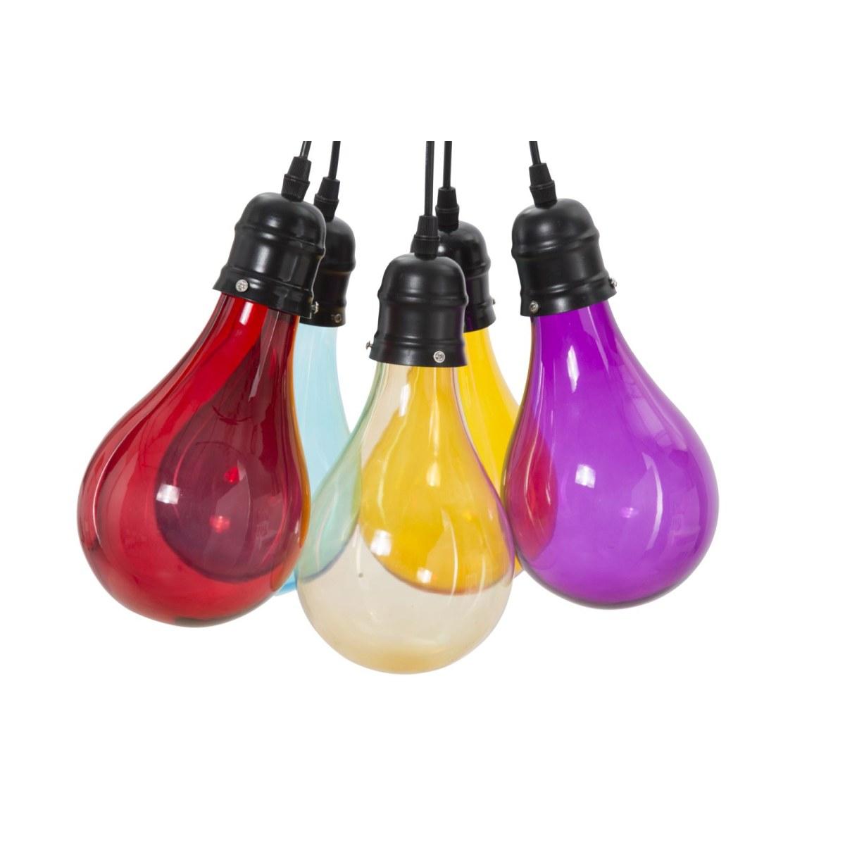 Lampadario Oklahoma 5 Luci cm.Ø40x135 Vetro Ø3,5
