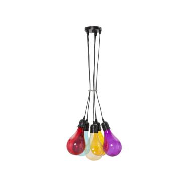 Lampadario Oklahoma 5 Luci cm.Ø40x135 Vetro Ø3,5
