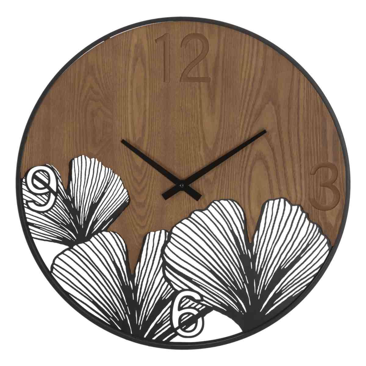 Orologio Muro Super Wood/Leaf cm.Ø60x2