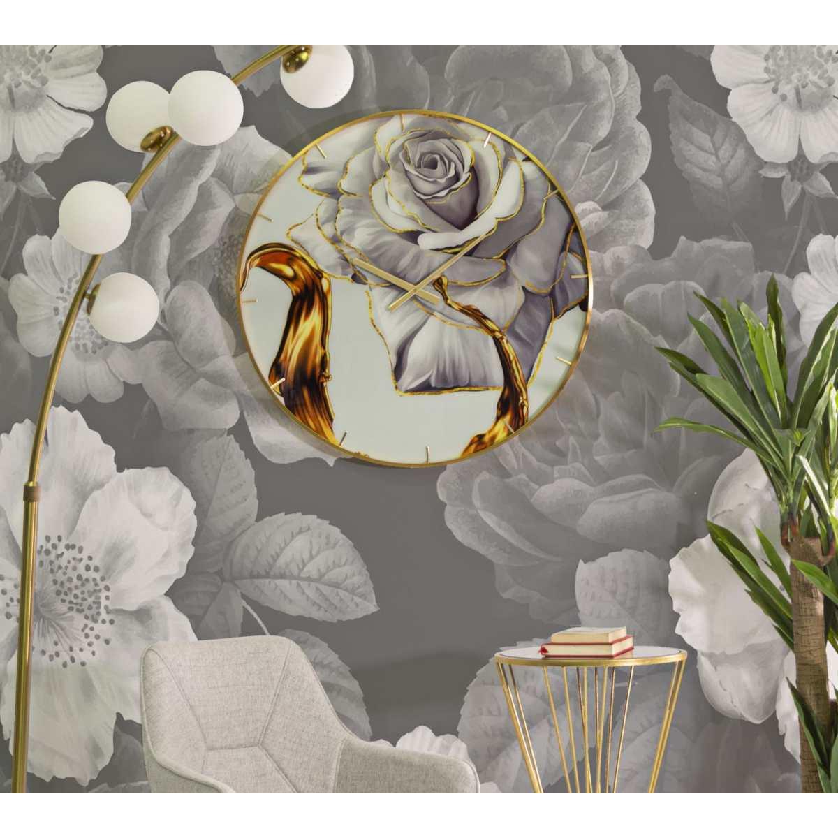 Orologio Muro Glass Rose cm.Ø60x5