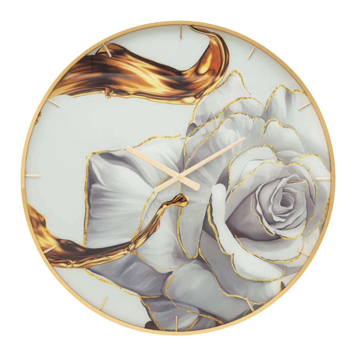 Orologio Muro Glass Rose cm.Ø80x5