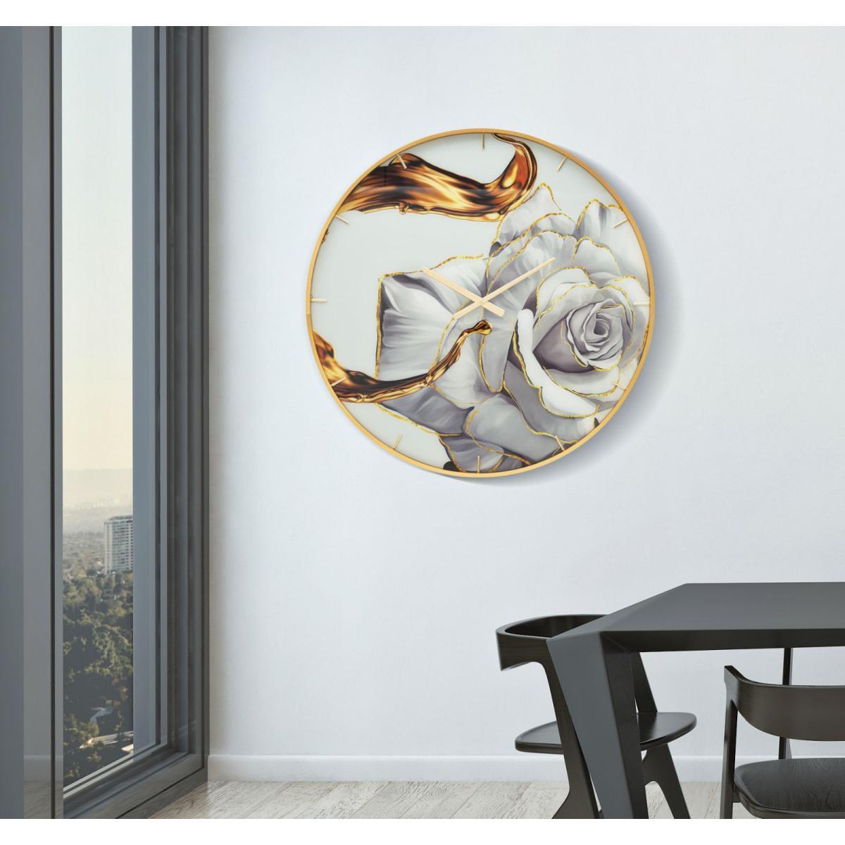 Orologio Muro Glass Rose cm.Ø80x5