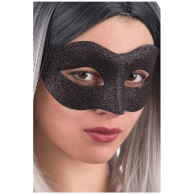 Maschera Viso Pvc Nera Glitter |Carnival Toys
