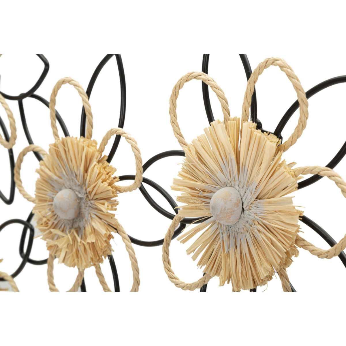 Pannelo In Ferro E Raffia Flow cm.60x4x35