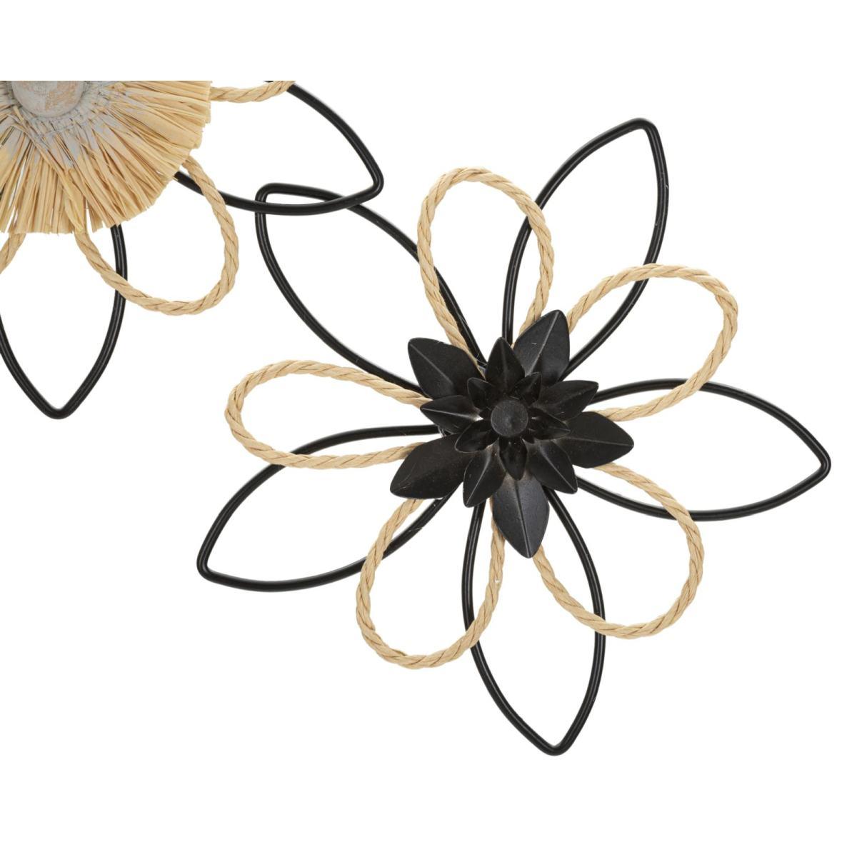 Pannelo In Ferro E Raffia Flow cm.60x4x35
