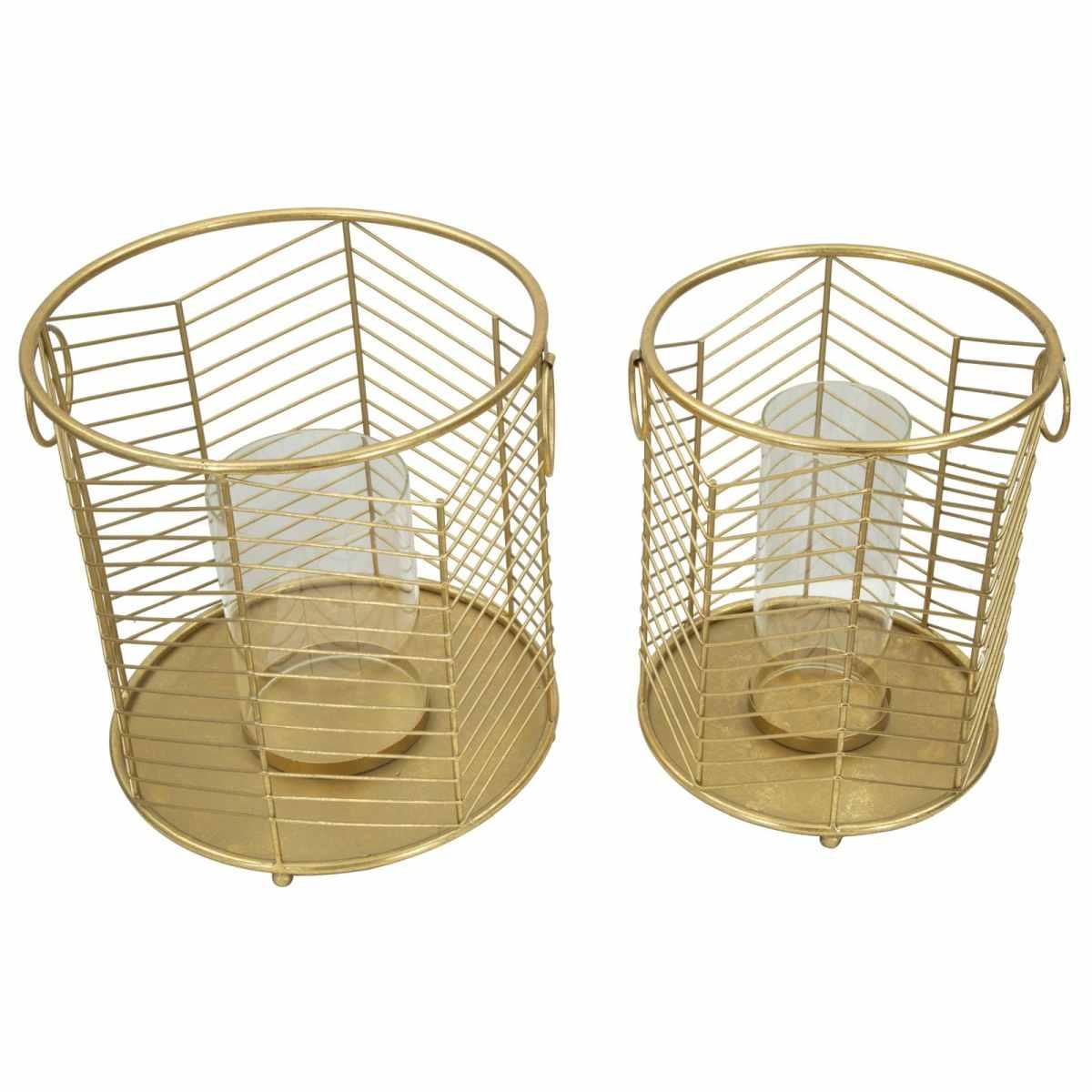 Portacandela Glam Ring Coppia cm.Ø23,5x25-19x24