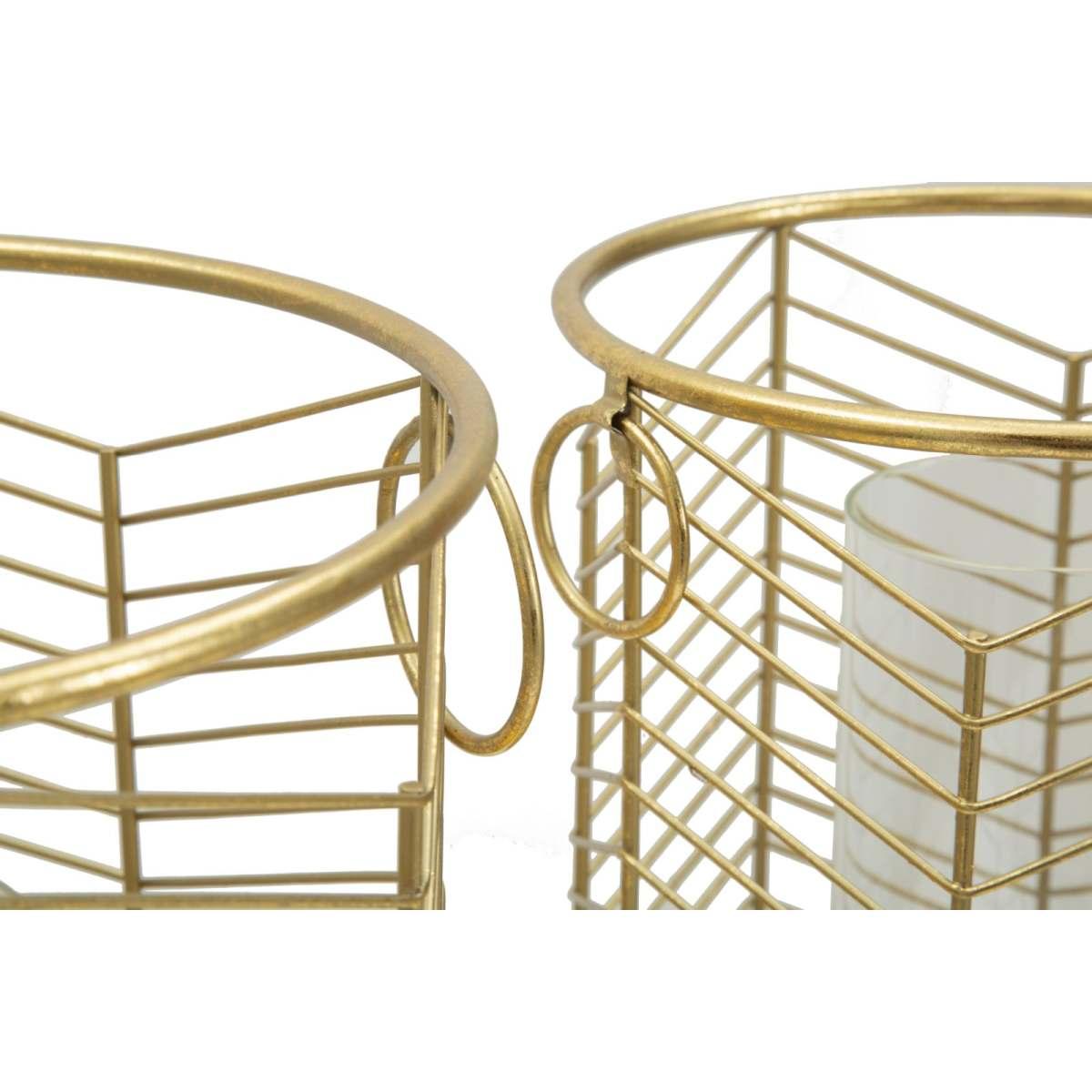 Portacandela Glam Ring Coppia cm.Ø23,5x25-19x24