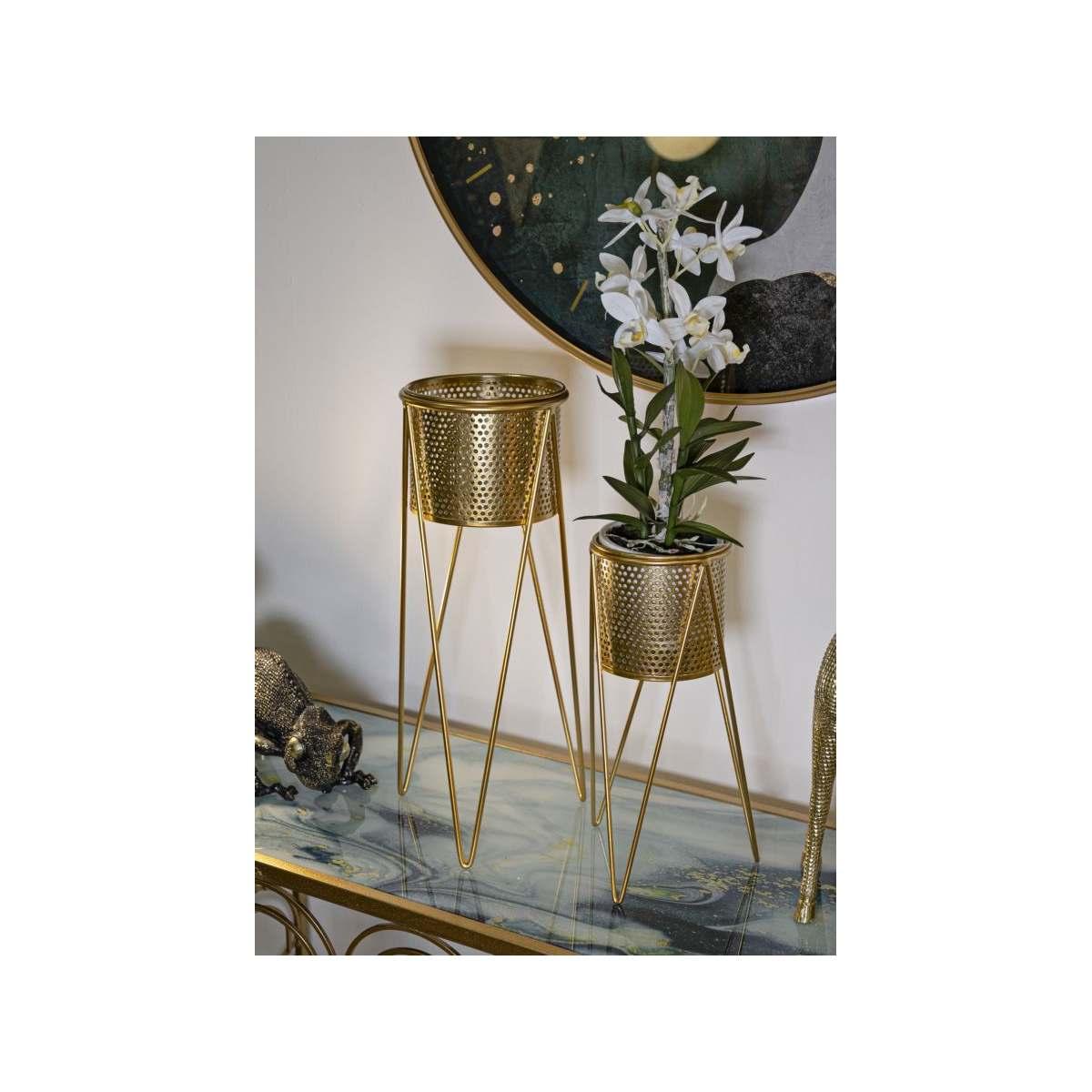 Porta Vasi Glat Coppia cm.21x20x46-18x18x32