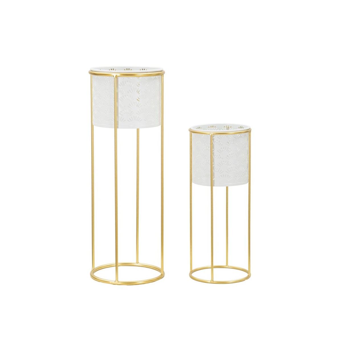 Porta Vasi Whity Coppia cm.Ø17x46-14x34