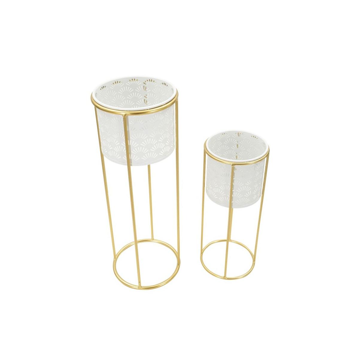 Porta Vasi Whity Coppia cm.Ø17x46-14x34