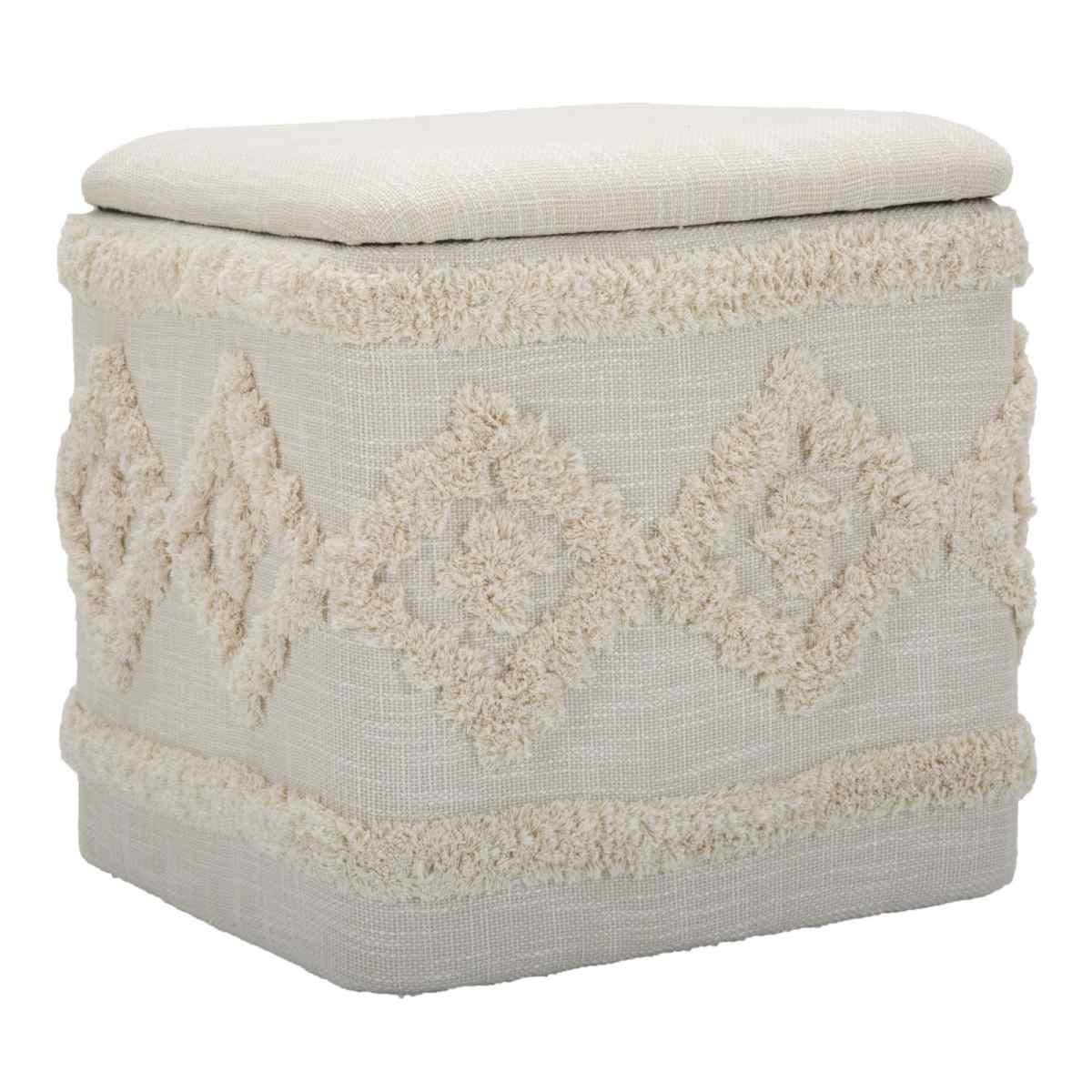 Pouf Contenitore Damasco Quadrato cm.40x40x40