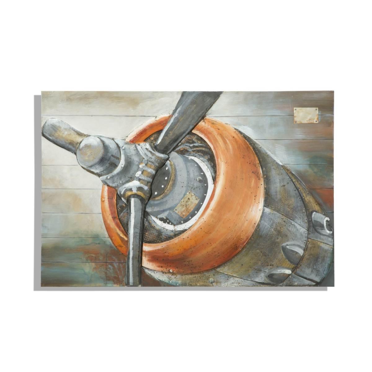 Quadro Dipinto Tela Aviator cm.120x3,7x80