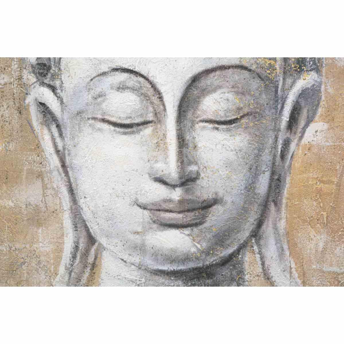 Quadro Dipinto Tela Buddha Light Mod.B cm.80x3x120