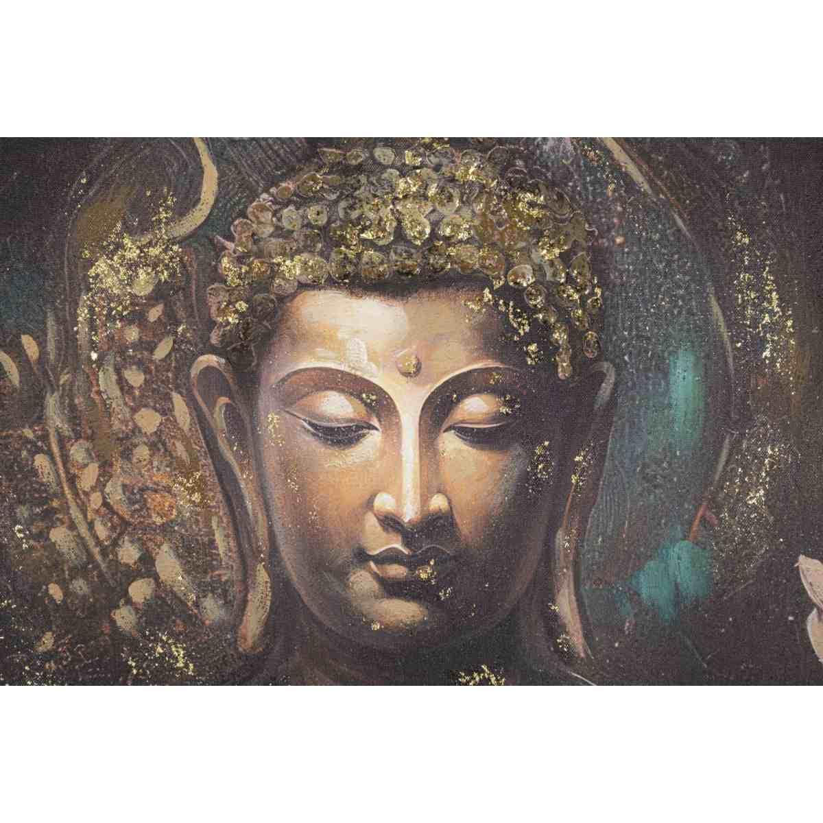 Quadro Dipinto Tela Buddha A cm.100x3x100