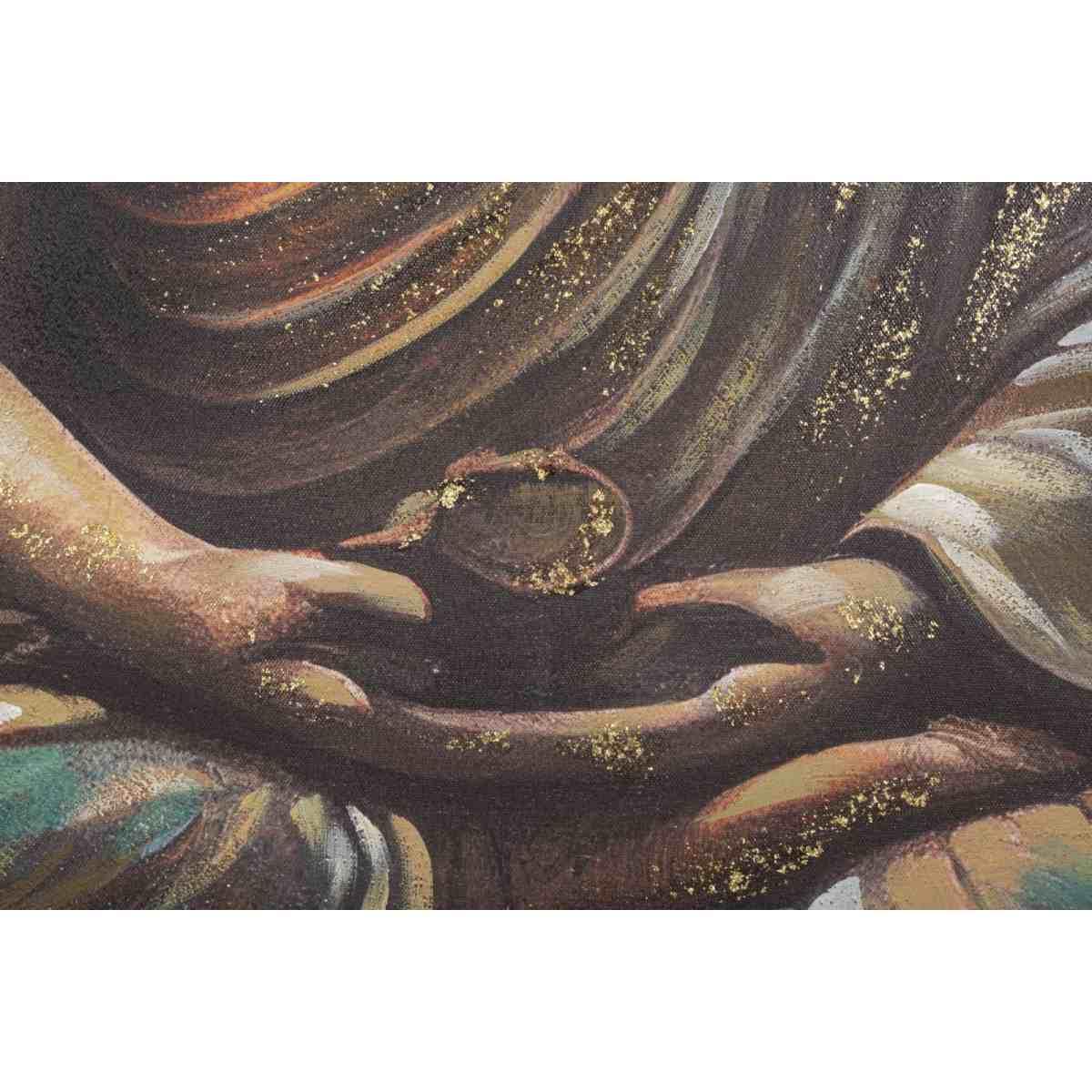 Quadro Dipinto Tela Buddha A cm.100x3x100
