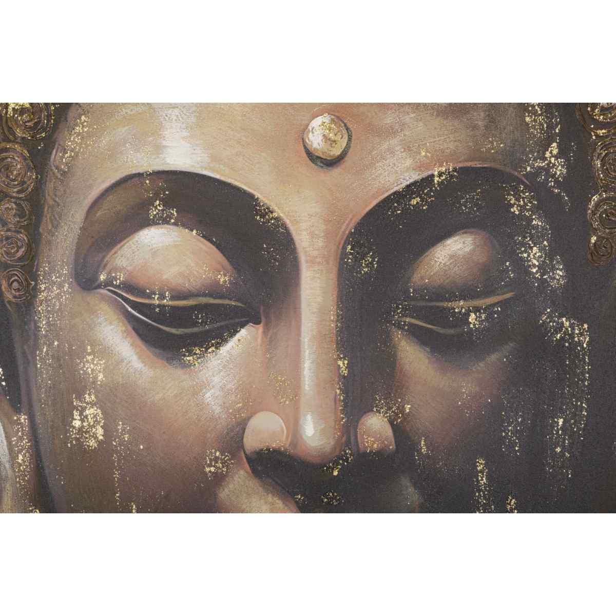 Quadro Dipinto Su Tela Buddha Mod. B cm.100x3x100