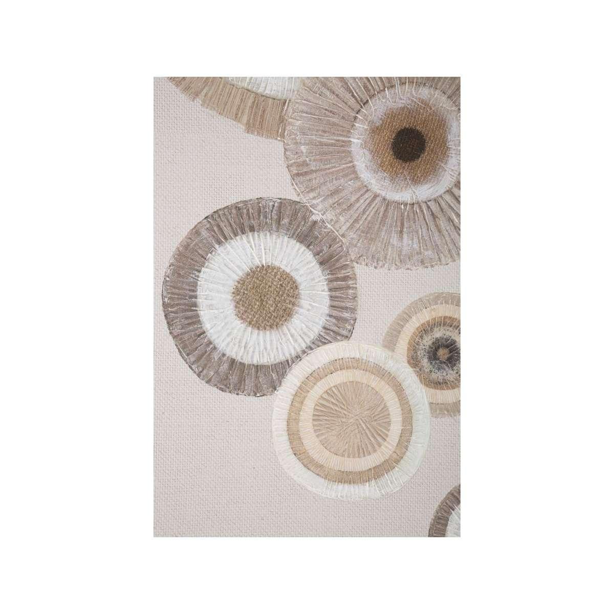 Quadro Dipinto Tela Circly Con Inserti Mod.A cm.50x3,2x100