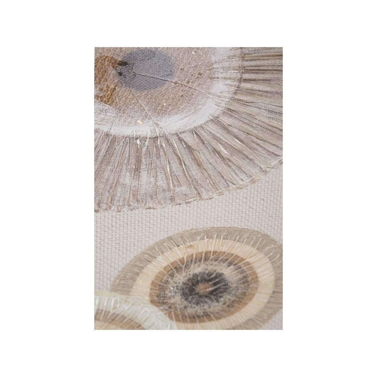 Quadro Dipinto Tela Circly Con Inserti Mod.A cm.50x3,2x100