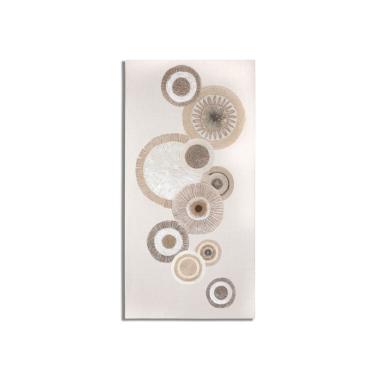 Quadro Dipinto Tela Circly Con Inserti Mod.A cm.50x3,2x100