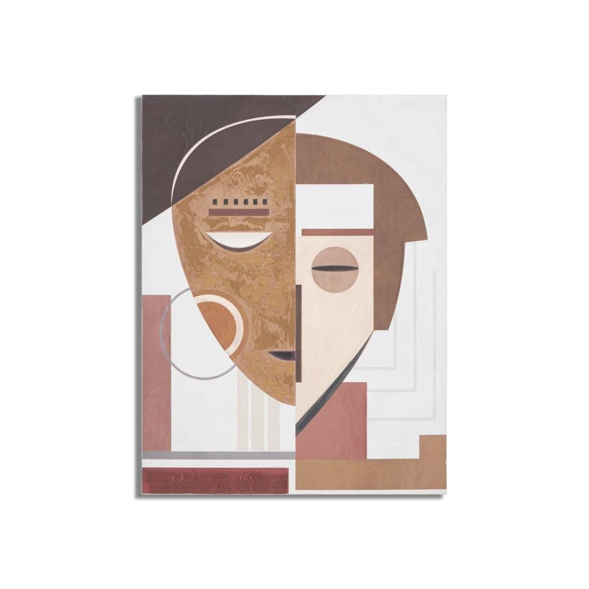 Quadro Dipinto Tela Ethnic Face cm.60x2,7x80