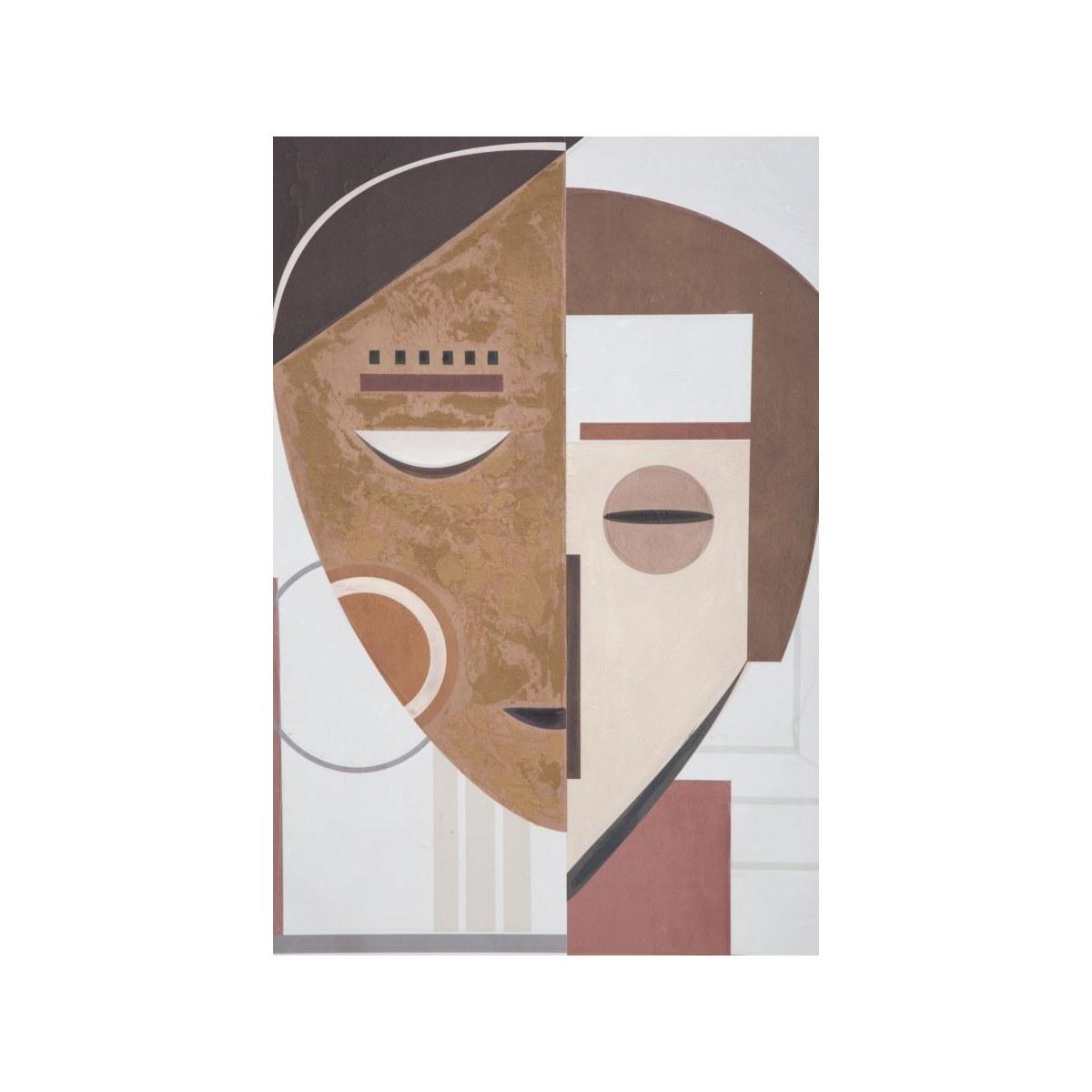 Quadro Dipinto Tela Ethnic Face cm.60x2,7x80