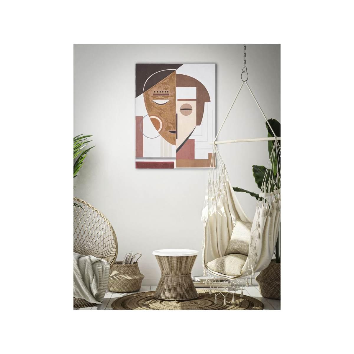 Quadro Dipinto Tela Ethnic Face cm.60x2,7x80