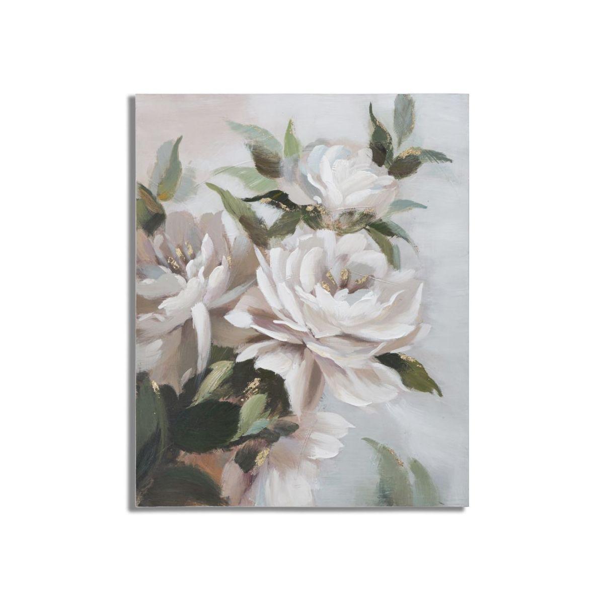 Quadro Dipinto Tela Flower&Leaf cm.80x3,7x100