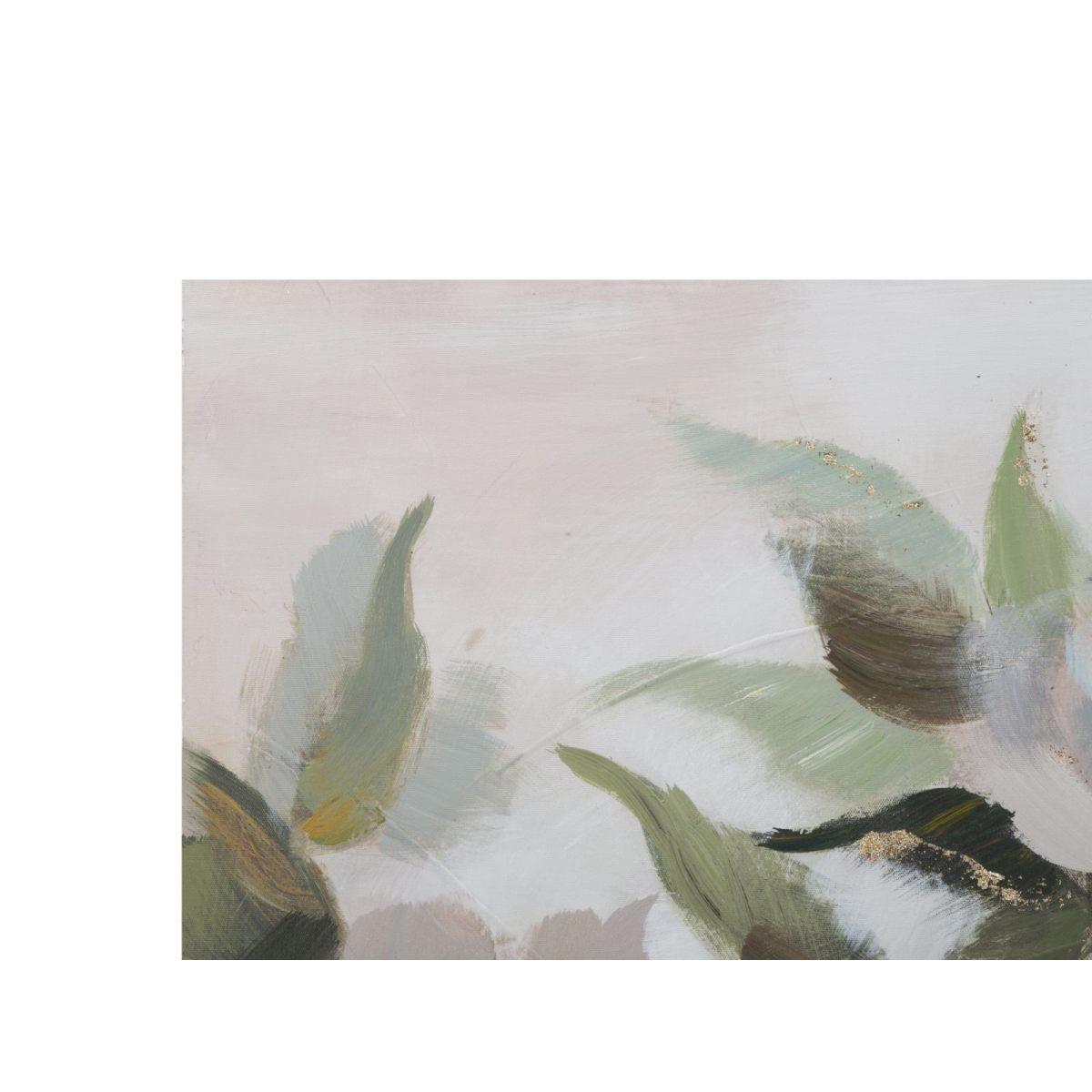Quadro Dipinto Tela Flower&Leaf cm.80x3,7x100