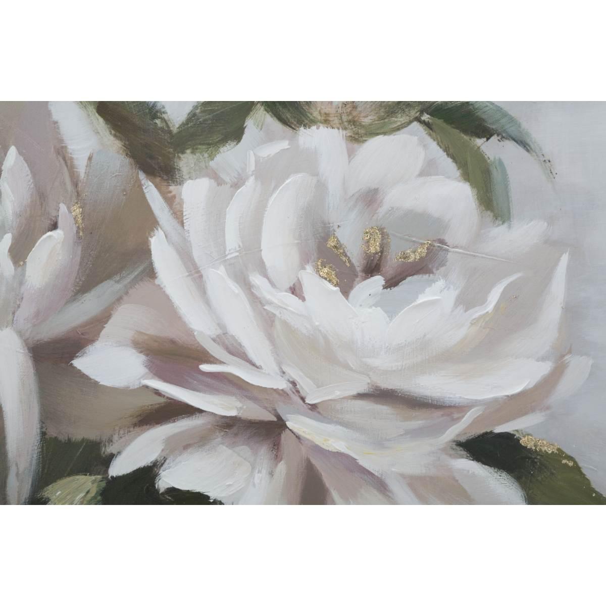 Quadro Dipinto Tela Flower&Leaf cm.80x3,7x100