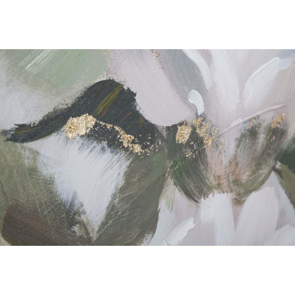 Quadro Dipinto Tela Flower&Leaf cm.80x3,7x100