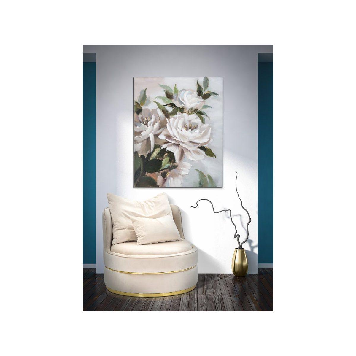 Quadro Dipinto Tela Flower&Leaf cm.80x3,7x100