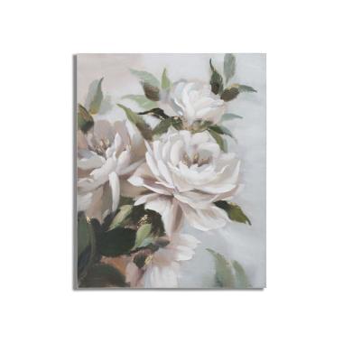 Quadro Dipinto Tela Flower&Leaf cm.80x3,7x100