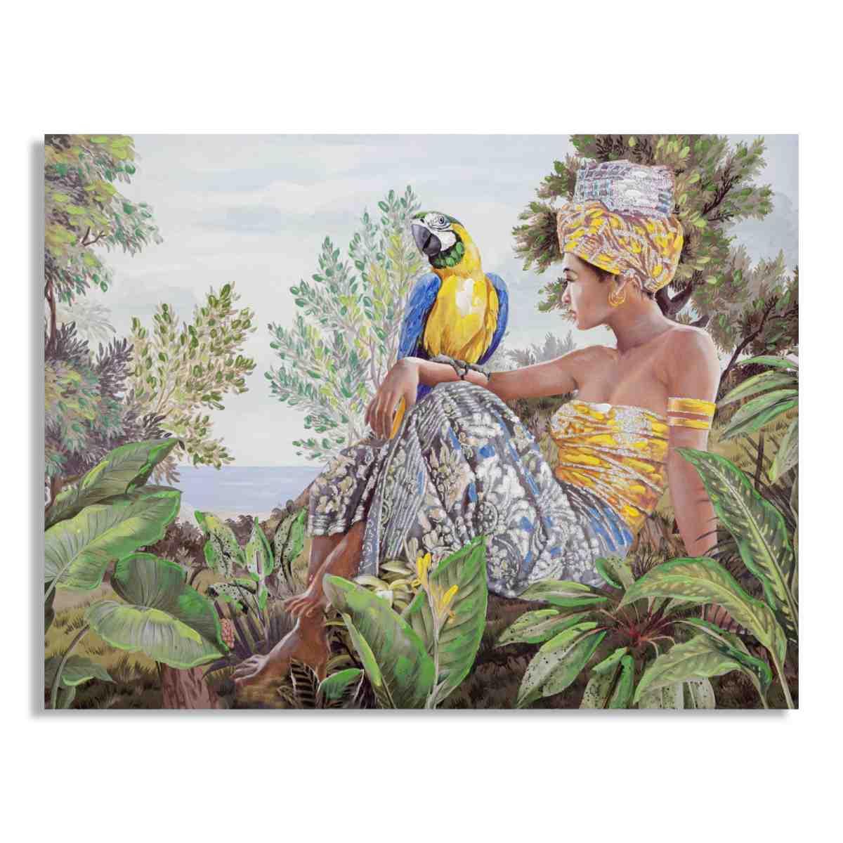 Quadro Dipinto Tela Kenda Orizzontale cm.120x3x90