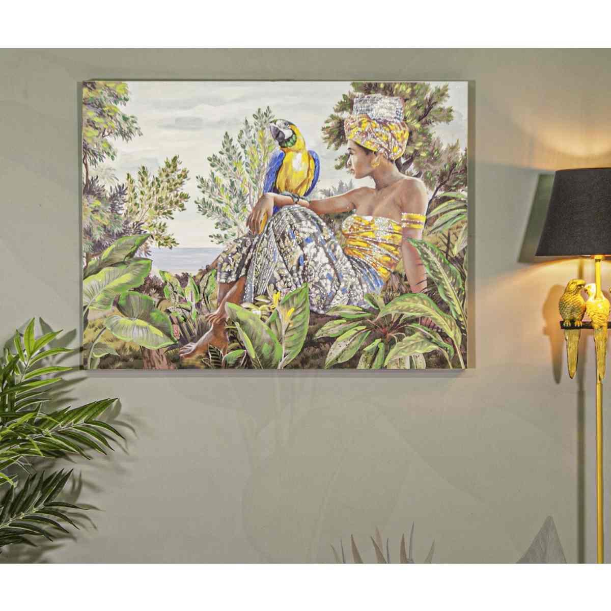 Quadro Dipinto Tela Kenda Orizzontale cm.120x3x90