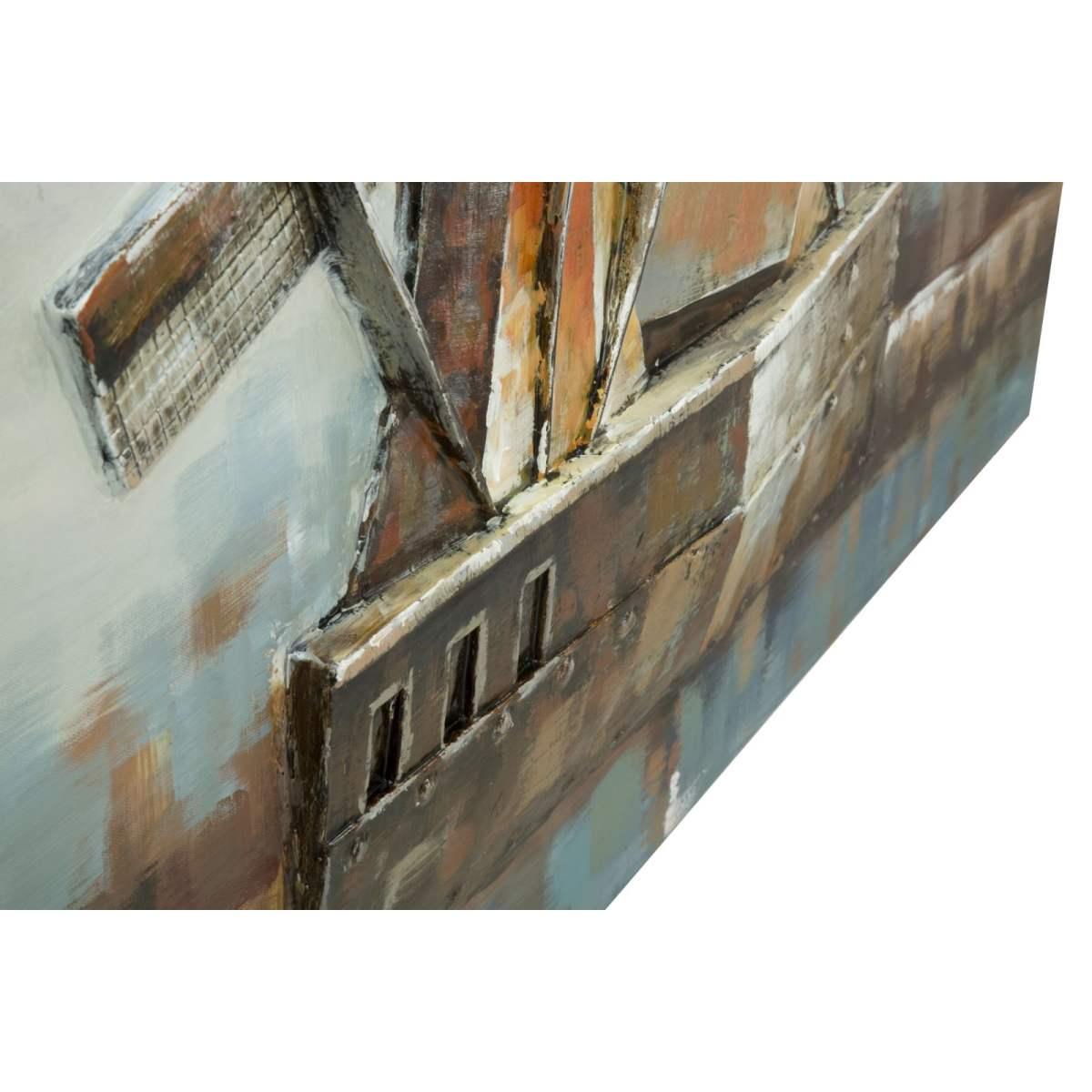 Quadro Dipinto Tela Mulino Vento cm.120x3,7x80